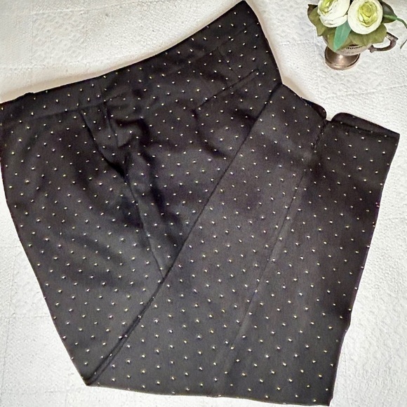 Talbots Pants Black with Gold Sparkle Dot Ankle Length Dressy size 18 W Petite - Picture 4 of 16